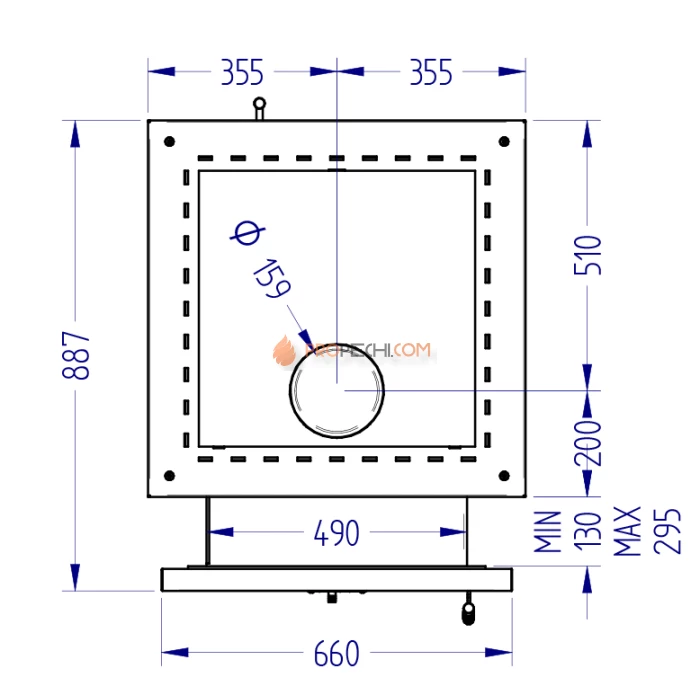 Газовая печь для бани Klover RT 50-RV 310S ( Талькомагнезит Стандарт, прямые углы )