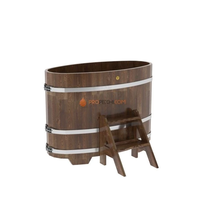 Купель BentWood овальная из сращенных ламелей мореной лиственницы 0,69х1,31