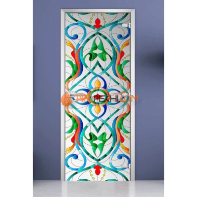Стеклянная межкомнатная дверь DoorWood с фотопечатью Stained Glass-08, 2000х700 мм