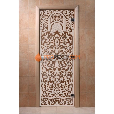 Дверь для бани DoorWood с рисунком Флоренция Бронза, 2100x800 мм