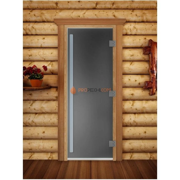 Дверь для бани DoorWood Престиж Графит Матовый, 2000x800 мм