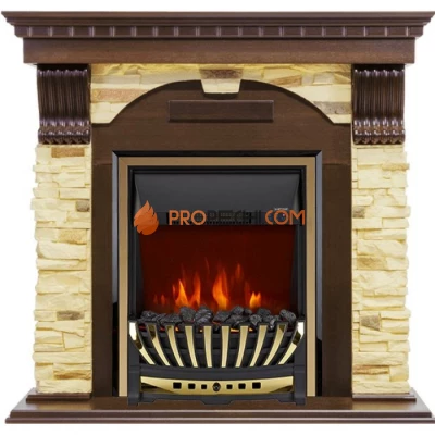 Каминокомплект Royal Flame Dublin угловой - Темный дуб / Сланец с очагом Aspen Gold