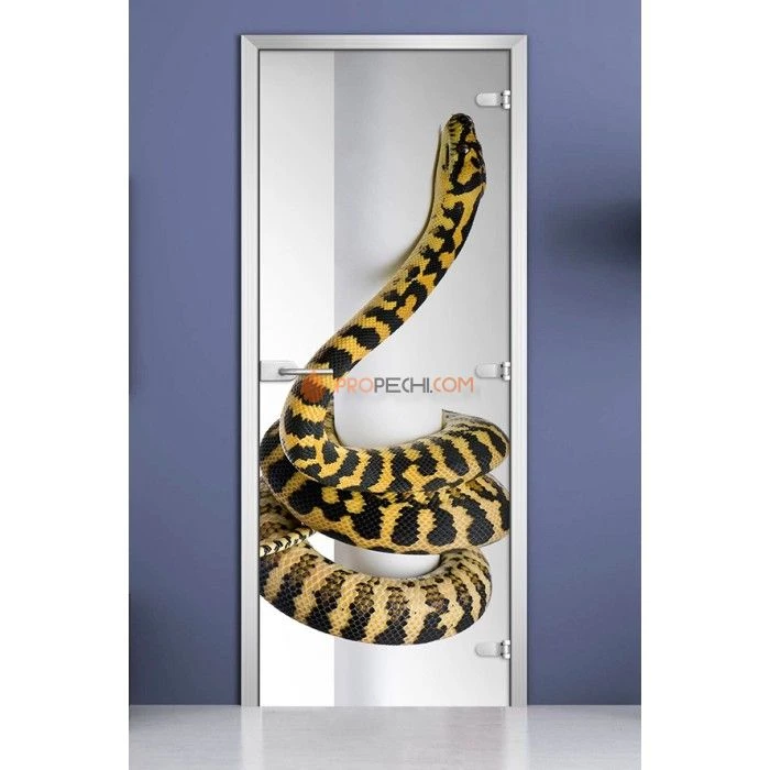 Стеклянная межкомнатная дверь DoorWood с фотопечатью Animals-04, 2000х600 мм