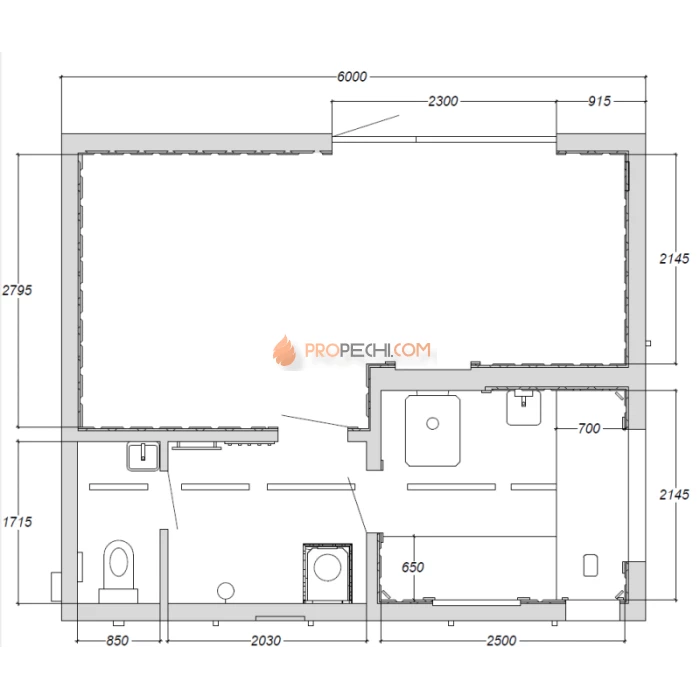Каркасная двухмодульная баня Woodson Free 6х5 (утепление 100)