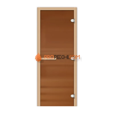 Дверь стеклянная FireWay 1,7х0,7 бронза матовая