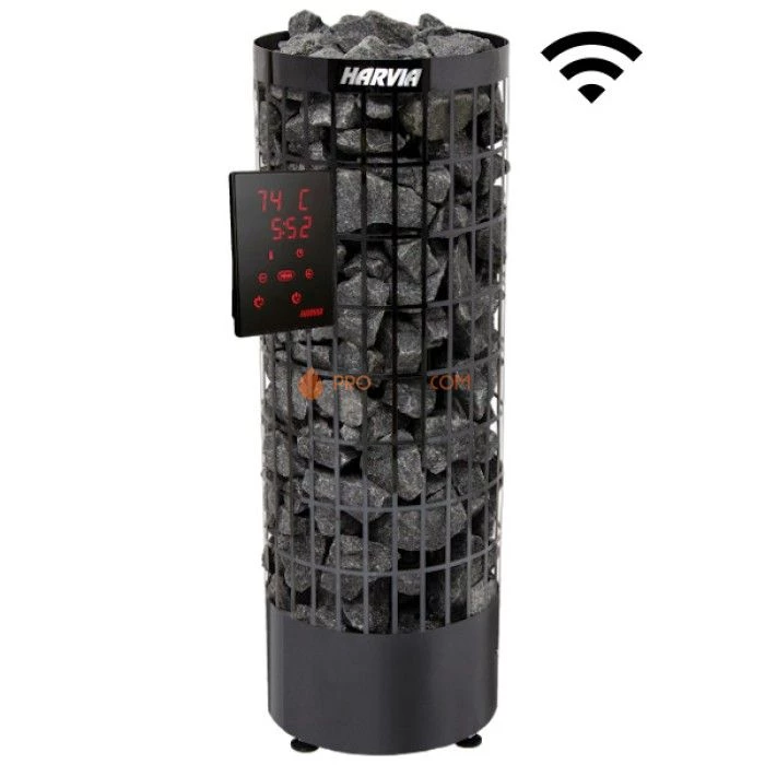 Электрическая печь Harvia Cilindro PC70XE Black Steel + CX001WiFi (с выносным пультом в комплекте)