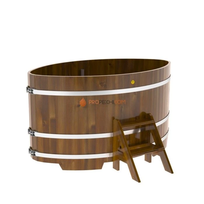 Купель BentWood овальная из мореной лиственницы 1,15х1,83 Рустик
