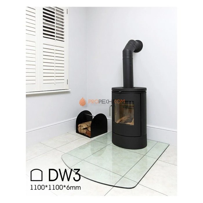 Стекло напольное под печь DoorWood DW3 Прозрачное 1100x1100 h=6