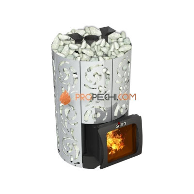 Дровяная банная печь Grill’D Violet World Steel Short Window Max Pro