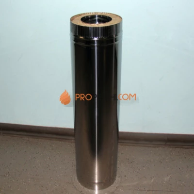 Дымоходная труба D=100\200 Sвнутр.=0.5 L=250мм нерж.-оцинк. ФлюГранд