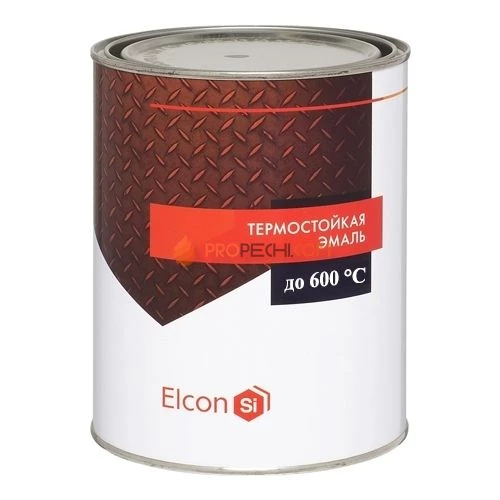 Эмаль термостойкая Elcon 1л (0,8кг) серебристо-серая до 600 град.