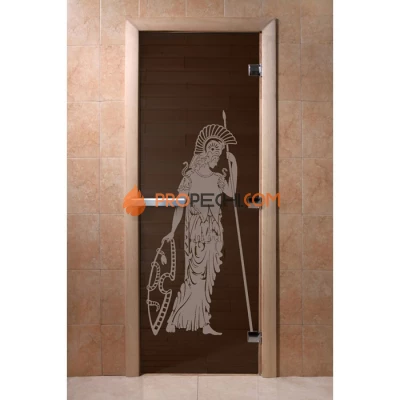 Дверь для бани DoorWood с рисунком Рим Черный жемчуг, 2000x800 мм