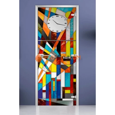 Стеклянная межкомнатная дверь DoorWood с фотопечатью Stained Glass-05, 2000х600 мм