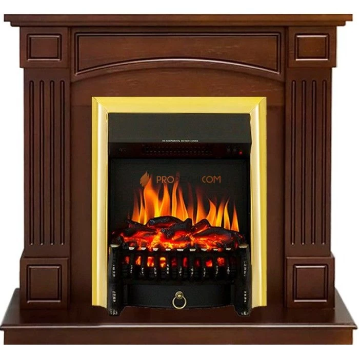 Каминокомплект Royal Flame Boston - Темный дуб (Высота 925см) с очагом Fobos FX Brass