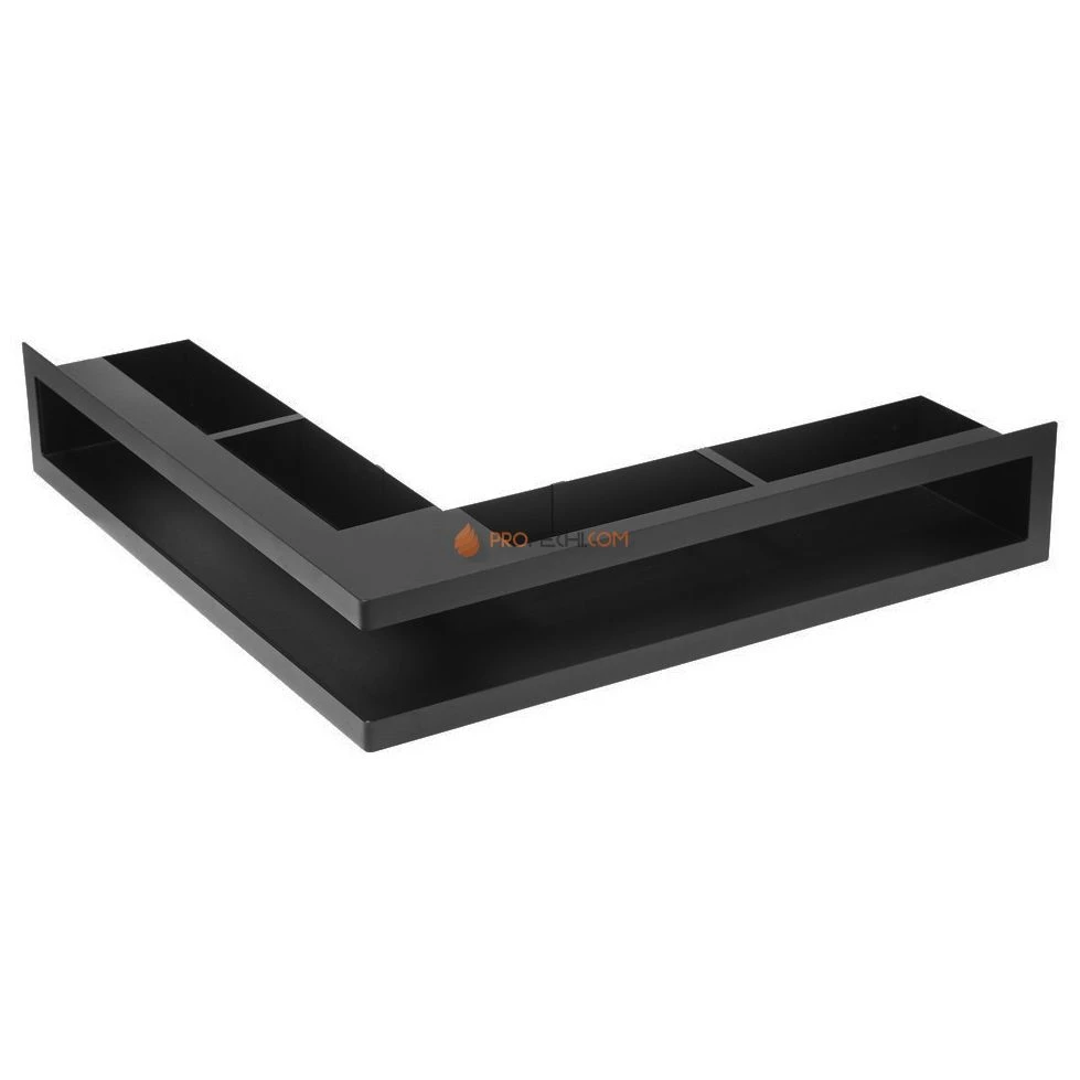 Щелевая решетка угловая 60х400х800 правая черная