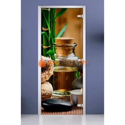 Стеклянная межкомнатная дверь DoorWood с фотопечатью Spa-12, 2000х800 мм