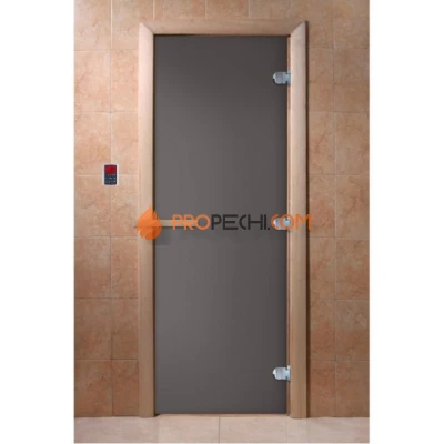 Дверь для бани DoorWood Затмение Графит матовый, 2000x800 мм