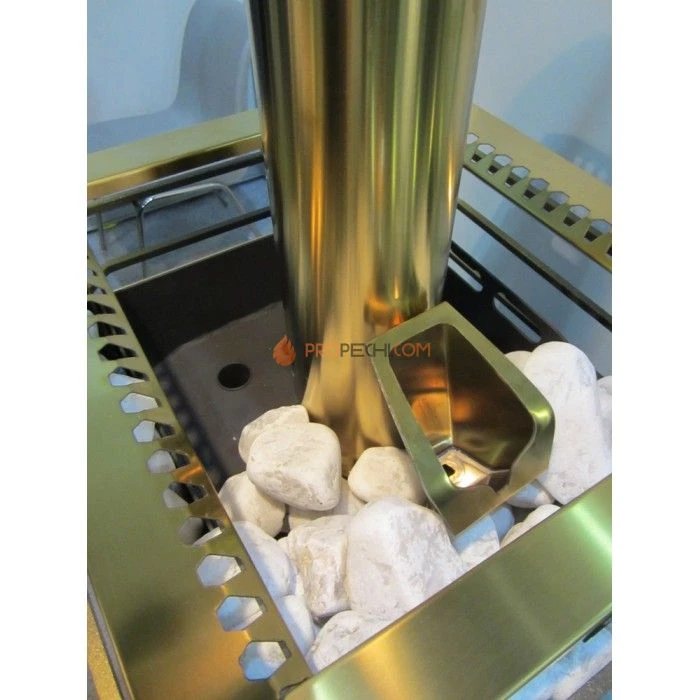 Дровяная печь для бани Ермак 30 Сетка-Люкс GOLD (нержавейка)