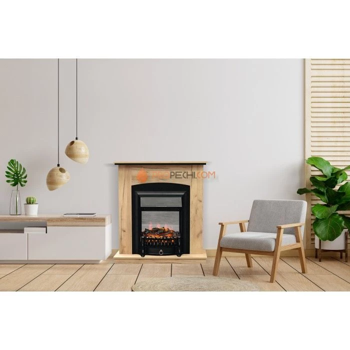 Каминокомплект Royal Flame Barcelona (разборный) - Дуб золотой с очагом Fobos FX Brass
