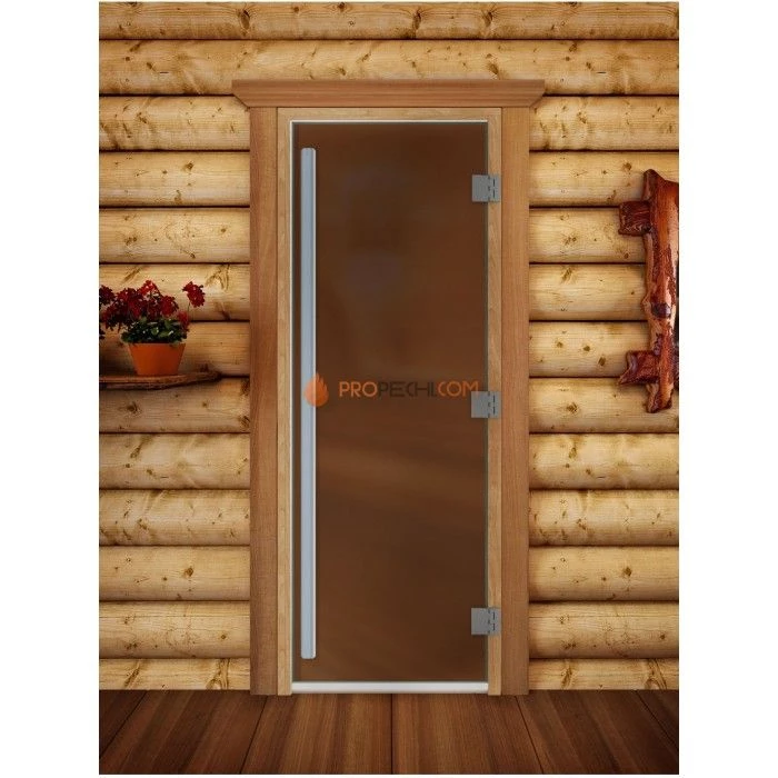 Дверь для бани DoorWood Престиж Бронза матовая, 2100x700 мм