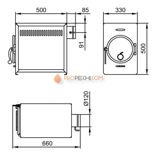 Печь отопительная TMF Нормаль-1 антрацит, ТЗ