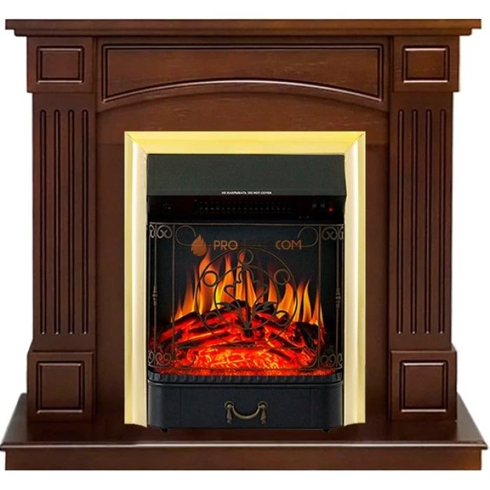 Каминокомплект Royal Flame Boston - Темный дуб (Высота 925см) с очагом Majestic FX Brass