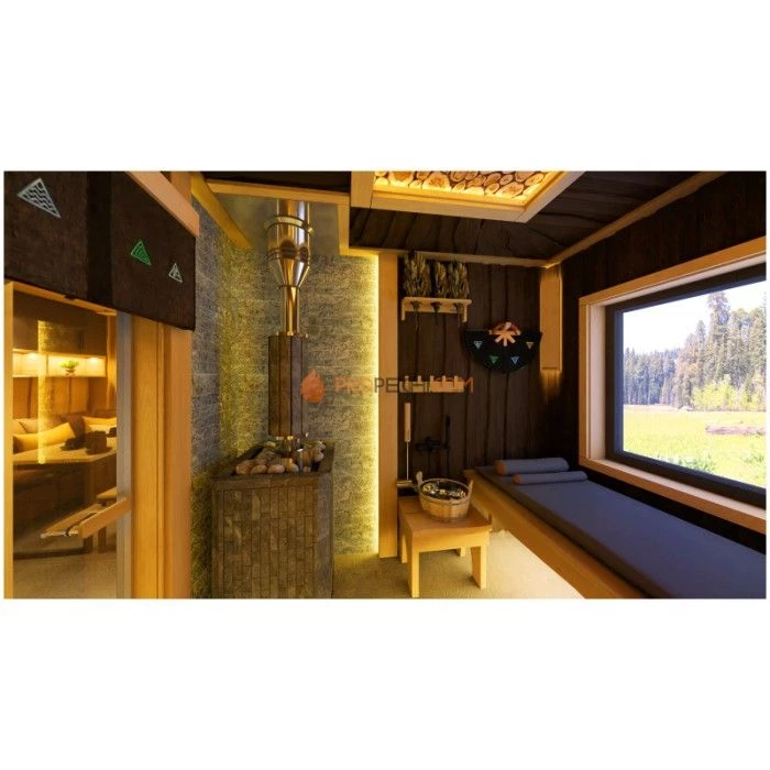 Каркасная двухмодульная баня Woodson Twin 6х5 (утепление 150)