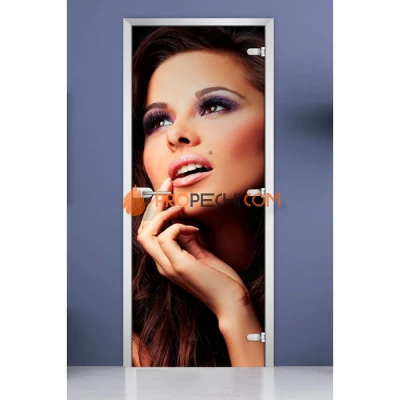 Стеклянная межкомнатная дверь DoorWood с фотопечатью Woman-15, 2000х800 мм
