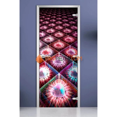 Стеклянная межкомнатная дверь DoorWood с фотопечатью Abstraction-09, 2000х700 мм