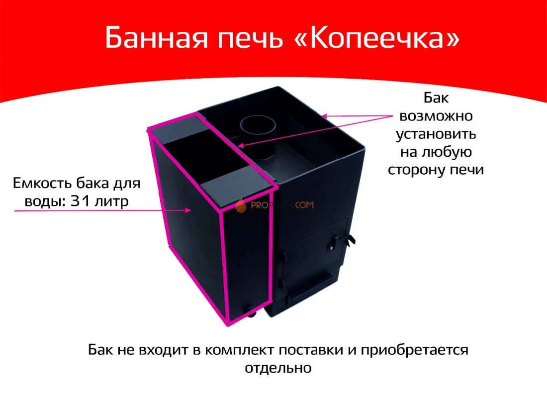Печь-каменка для бани "Копеечка"