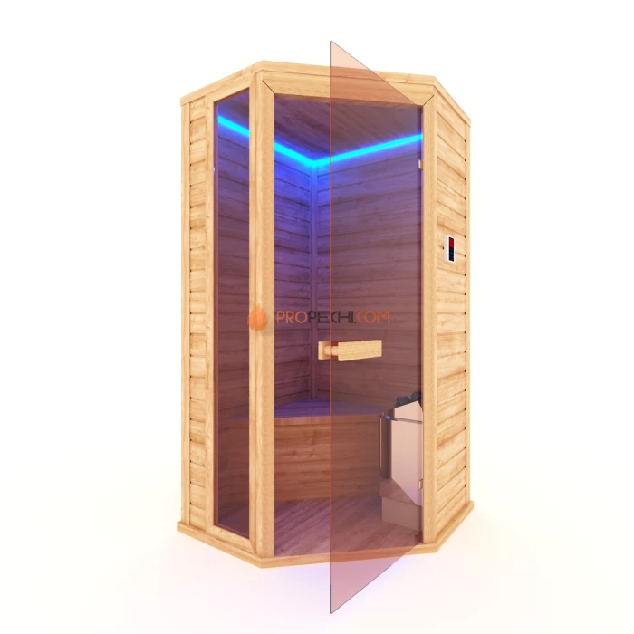 Финская сауна НКЗ 1-местная угловая 95x120x200 см