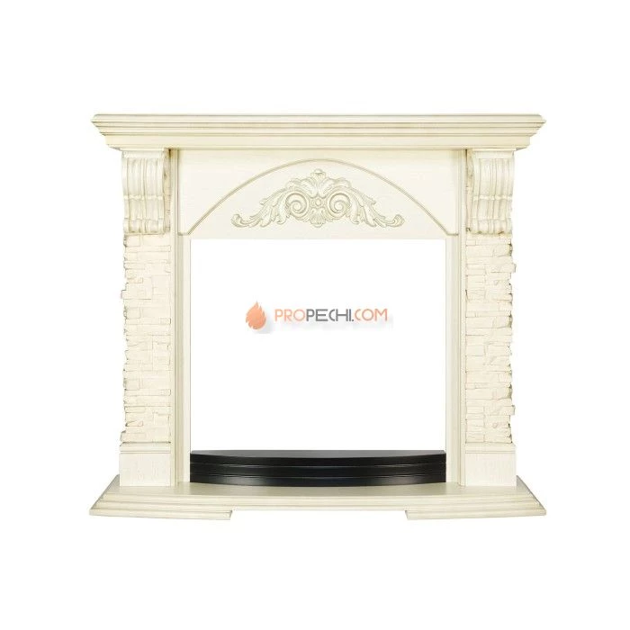 Каминокомплект Royal Flame Rimini - Слоновая кость с патиной с Электрическим очагом Royal Flame Emerald 28