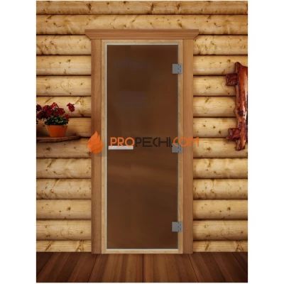 Дверь для бани DoorWood Престиж Лайт Бронза Матовая, 2000x800 мм