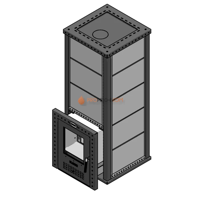 Газовая печь для бани Klover RT 50-RV 310S ( Талькомагнезит Стандарт, прямые углы )