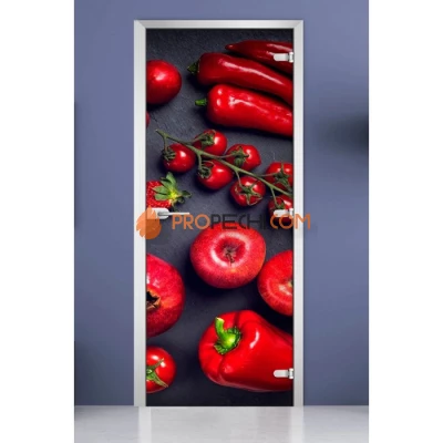 Стеклянная межкомнатная дверь DoorWood с фотопечатью Fruite-13, 2000х600 мм