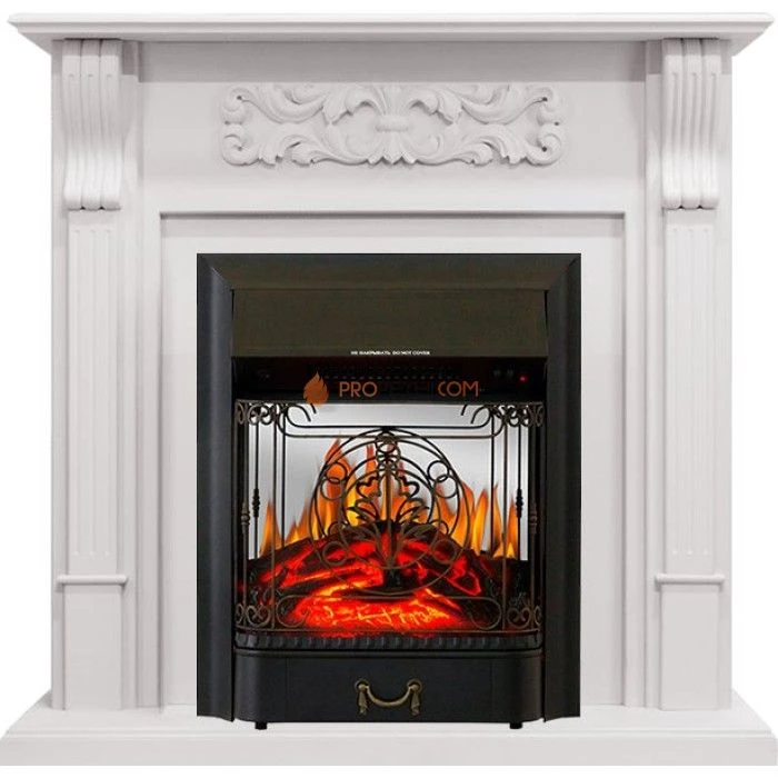Каминокомплект Royal Flame Venice - Фактурный белый с очагом Majestic FX M Black