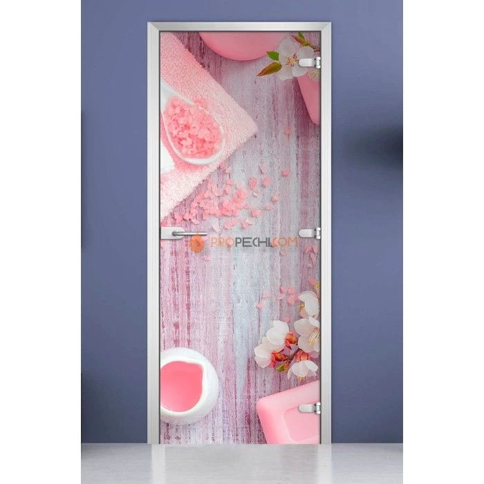 Стеклянная межкомнатная дверь DoorWood с фотопечатью Spa-20, 2000х600 мм