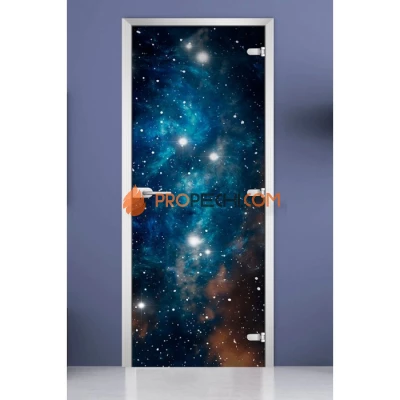 Стеклянная межкомнатная дверь DoorWood с фотопечатью Space-19, 2000х700 мм