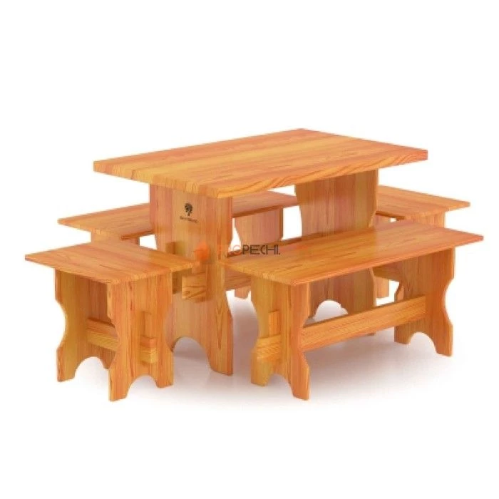 Комплект мебели BentWood (стол, скамейки из лиственницы) - 4 чел.