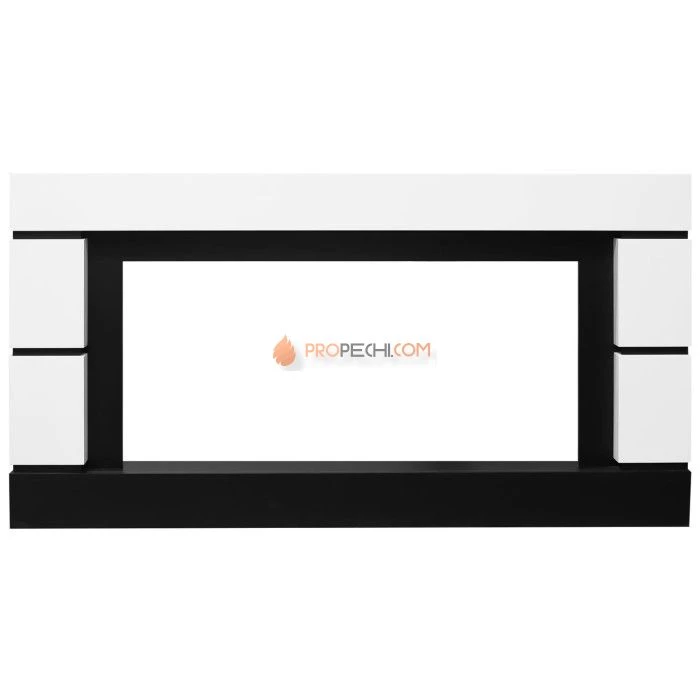 Каминокомплект Royal Flame Modern 42 - Белый с черным (Ширина 1395 мм) с очагом Vision 42 LED