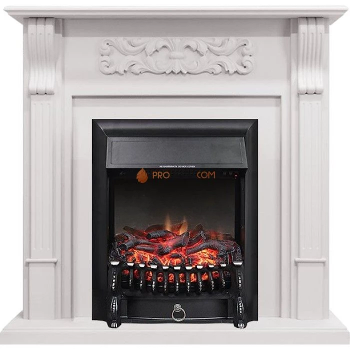 Каминокомплект Royal Flame Venice - Фактурный белый с очагом Fobos FX Black