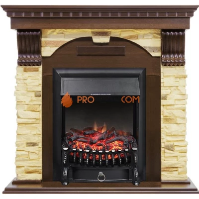 Каминокомплект Royal Flame Dublin - Темный дуб / Сланец с очагом Fobos FX Black