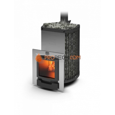 Дровяная печь для бани Теплодар Домна-Сетка-20 ЛК Панорама