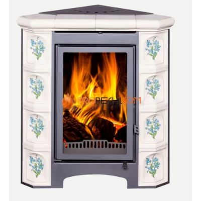 Печь-камин ЭкоКамин София угловая, бежевая Незабудка