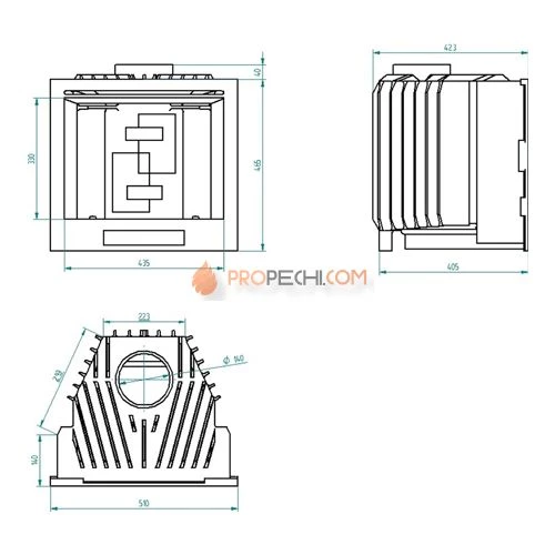 Каминная топка Tarnavva Monolity 12KW Retro