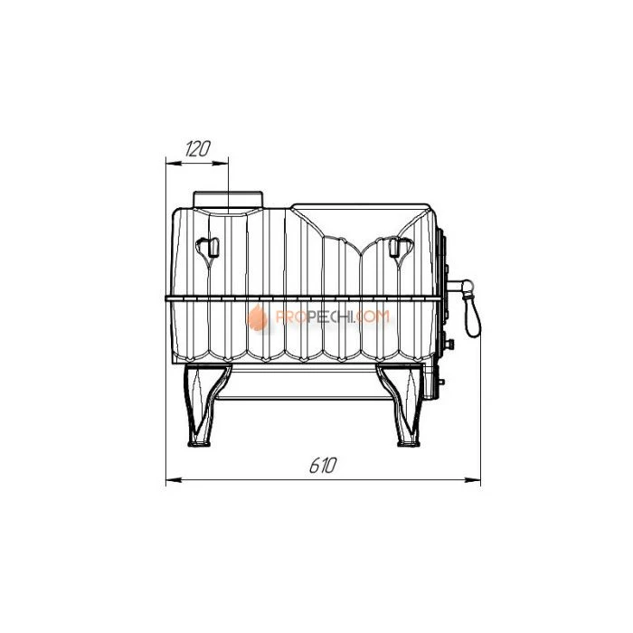 Отопительно-варочная печь Прометалл Тайга PRO