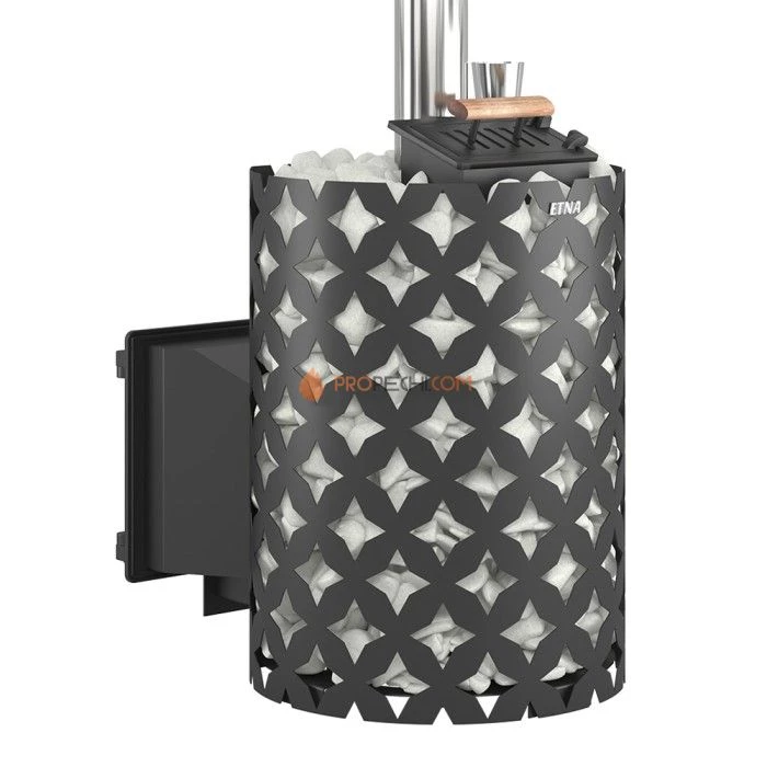 Печь для бани Этна 18 (Панорама) "М" Закрытая каменка