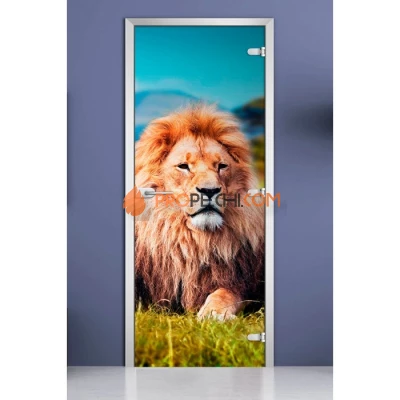 Стеклянная межкомнатная дверь DoorWood с фотопечатью Animals-15, 2000х800 мм