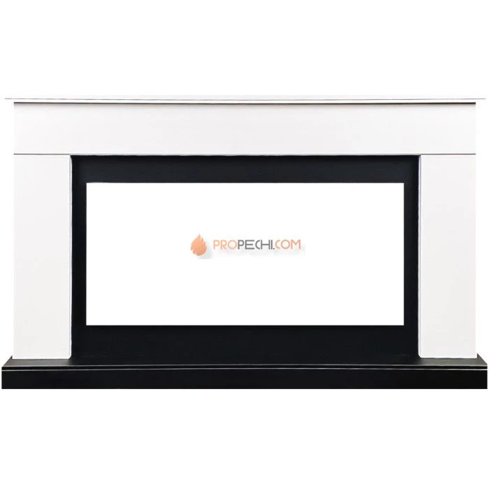 Каминокомплект Royal Flame Bergen (Разборный) - Белый с черным (Ширина 1370 мм) с очагом Vision 42 LOG LED