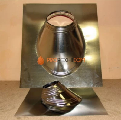 Проход через крышу с юбкой D=280 45гр. нерж. ФлюГранд